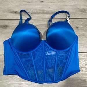 brand new NWT gorgeous blue bombshell corset top